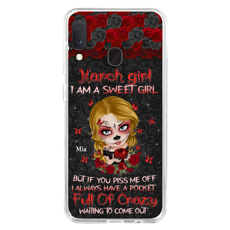 Custom Personalized Sweet Skull Girl Phone Case - Birthday Gift Idea For Girl/ Skull Lover - I Am A Sweet Girl - Case For iPhone And Samsung