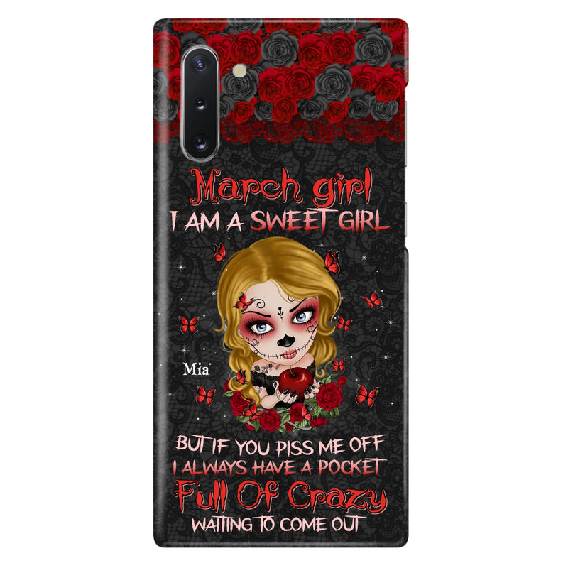 Custom Personalized Sweet Skull Girl Phone Case - Birthday Gift Idea For Girl/ Skull Lover - I Am A Sweet Girl - Case For iPhone And Samsung