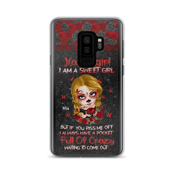 Custom Personalized Sweet Skull Girl Phone Case - Birthday Gift Idea For Girl/ Skull Lover - I Am A Sweet Girl - Case For iPhone And Samsung