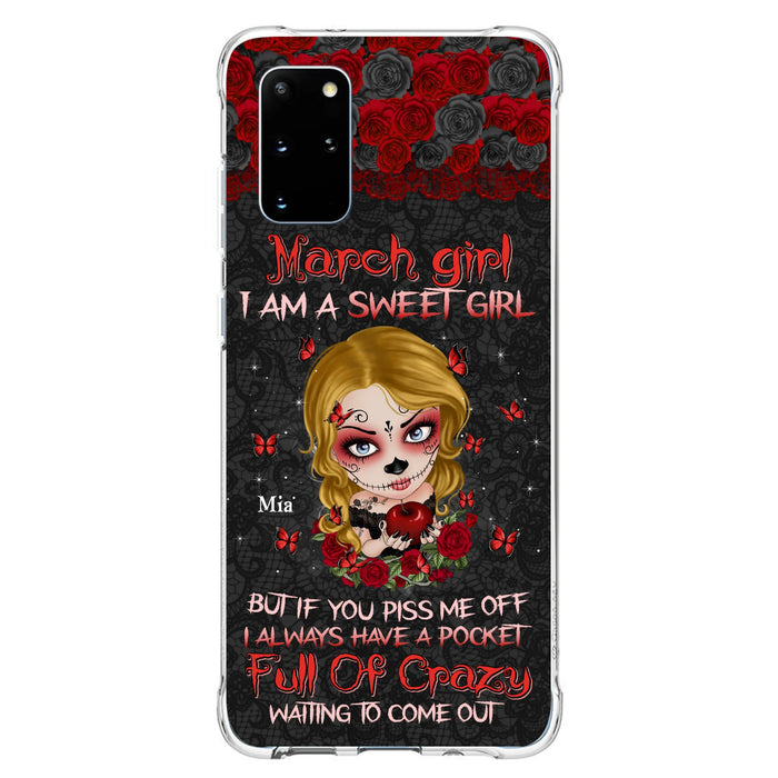 Custom Personalized Sweet Skull Girl Phone Case - Birthday Gift Idea For Girl/ Skull Lover - I Am A Sweet Girl - Case For iPhone And Samsung