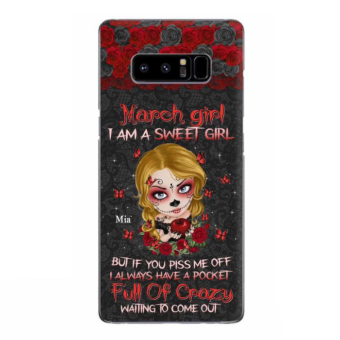 Custom Personalized Sweet Skull Girl Phone Case - Birthday Gift Idea For Girl/ Skull Lover - I Am A Sweet Girl - Case For iPhone And Samsung