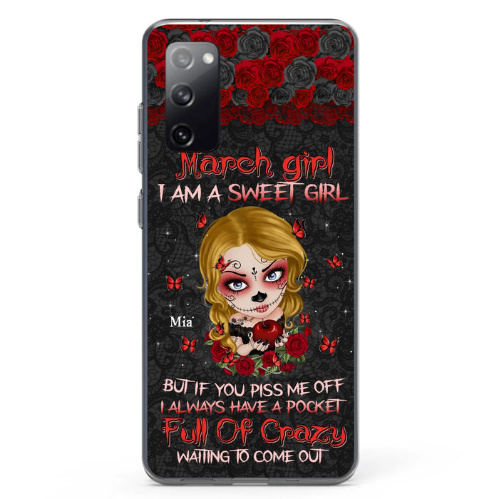 Custom Personalized Sweet Skull Girl Phone Case - Birthday Gift Idea For Girl/ Skull Lover - I Am A Sweet Girl - Case For iPhone And Samsung