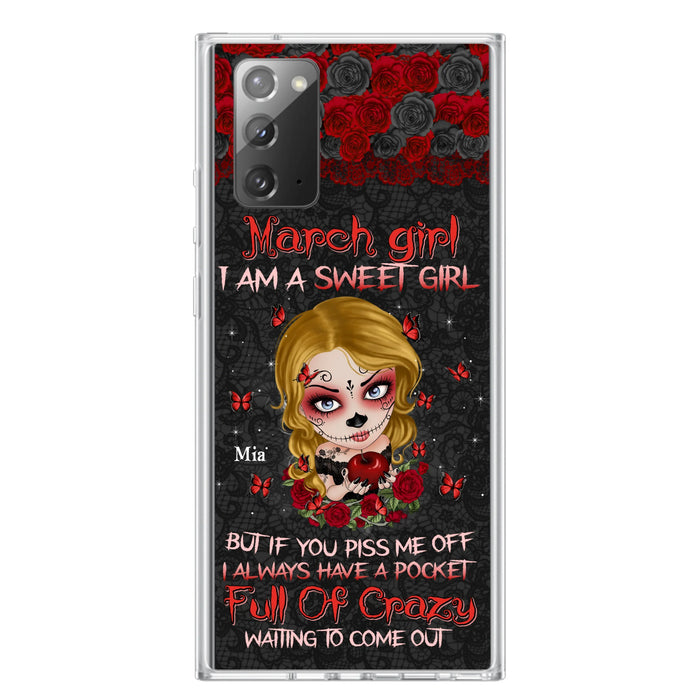 Custom Personalized Sweet Skull Girl Phone Case - Birthday Gift Idea For Girl/ Skull Lover - I Am A Sweet Girl - Case For iPhone And Samsung