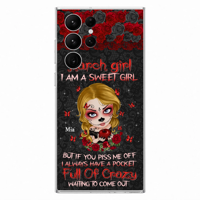 Custom Personalized Sweet Skull Girl Phone Case - Birthday Gift Idea For Girl/ Skull Lover - I Am A Sweet Girl - Case For iPhone And Samsung
