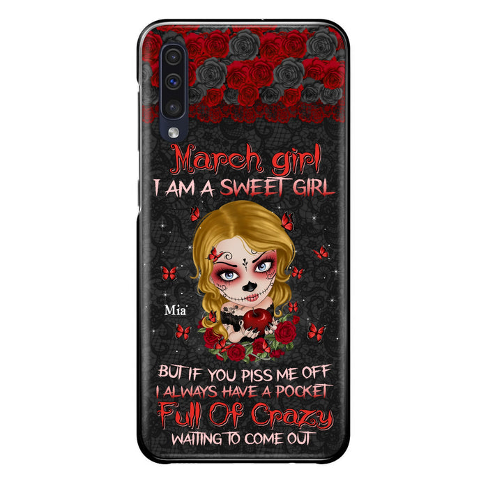 Custom Personalized Sweet Skull Girl Phone Case - Birthday Gift Idea For Girl/ Skull Lover - I Am A Sweet Girl - Case For iPhone And Samsung