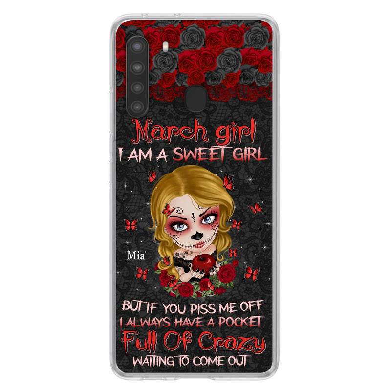 Custom Personalized Sweet Skull Girl Phone Case - Birthday Gift Idea For Girl/ Skull Lover - I Am A Sweet Girl - Case For iPhone And Samsung