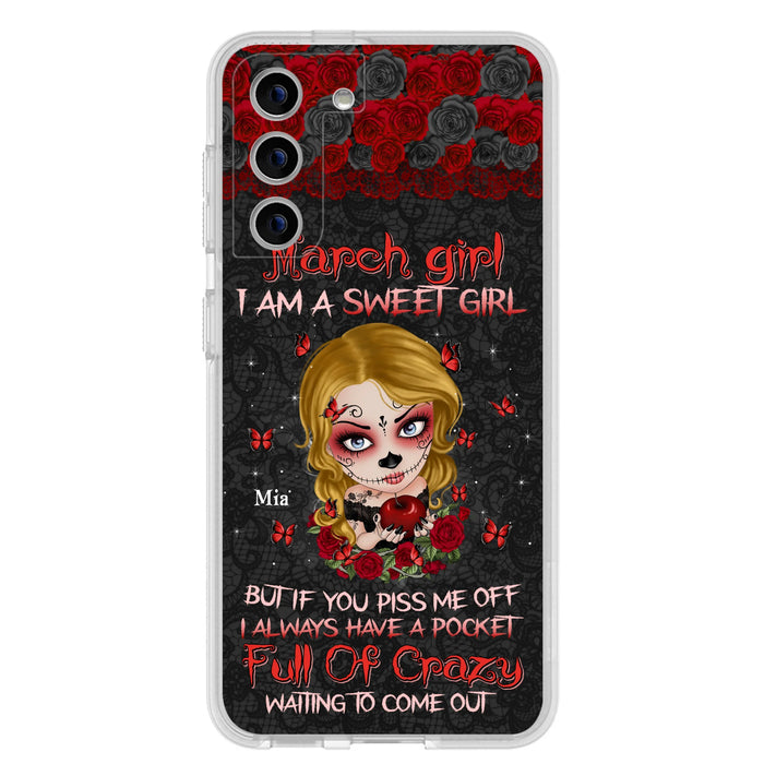 Custom Personalized Sweet Skull Girl Phone Case - Birthday Gift Idea For Girl/ Skull Lover - I Am A Sweet Girl - Case For iPhone And Samsung