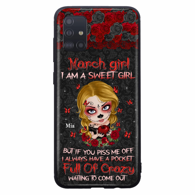 Custom Personalized Sweet Skull Girl Phone Case - Birthday Gift Idea For Girl/ Skull Lover - I Am A Sweet Girl - Case For iPhone And Samsung