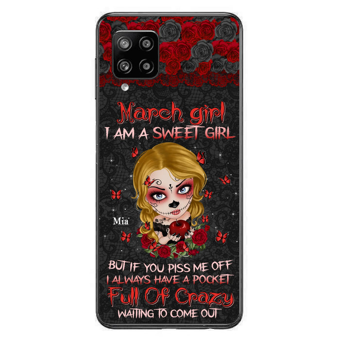 Custom Personalized Sweet Skull Girl Phone Case - Birthday Gift Idea For Girl/ Skull Lover - I Am A Sweet Girl - Case For iPhone And Samsung