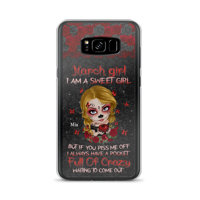 Custom Personalized Sweet Skull Girl Phone Case - Birthday Gift Idea For Girl/ Skull Lover - I Am A Sweet Girl - Case For iPhone And Samsung