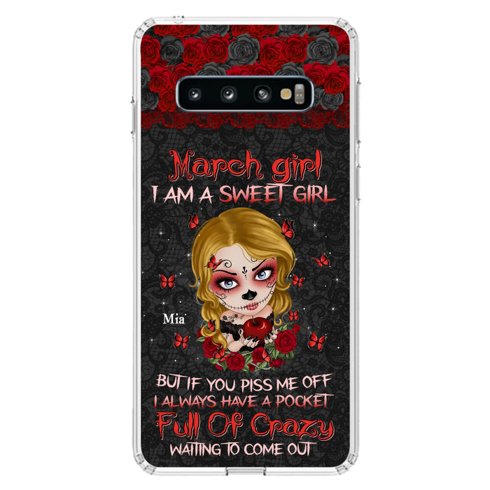 Custom Personalized Sweet Skull Girl Phone Case - Birthday Gift Idea For Girl/ Skull Lover - I Am A Sweet Girl - Case For iPhone And Samsung