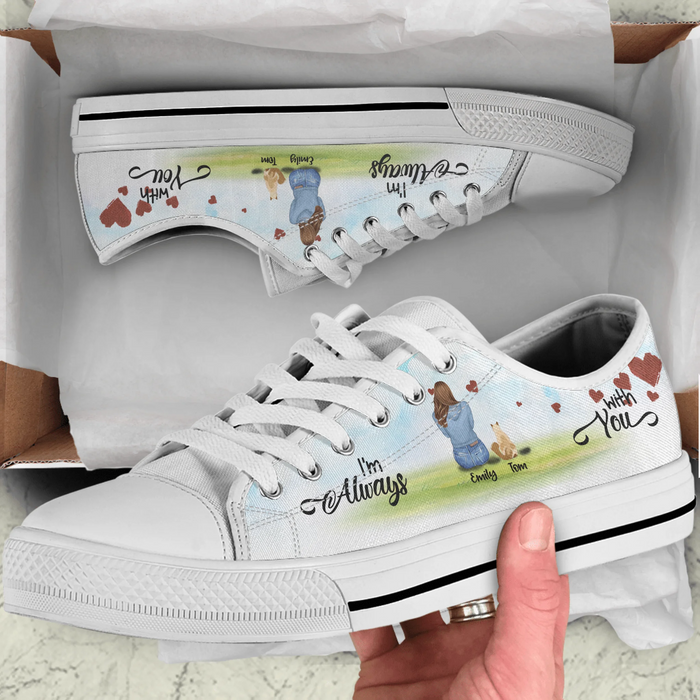 Personalized Couple And Pets Sneakers - Up to 3 Pets - Best Christmas Gift For Dog/Cat Lovers - Life Is Better With Cats - NLWVKS