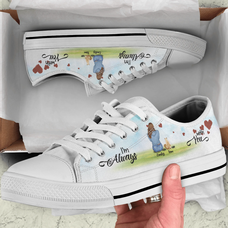 Personalized Couple And Pets Sneakers - Up to 3 Pets - Best Christmas Gift For Dog/Cat Lovers - Life Is Better With Cats - NLWVKS