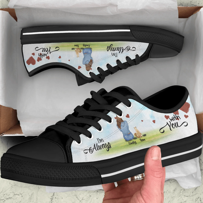 Personalized Couple And Pets Sneakers - Up to 3 Pets - Best Christmas Gift For Dog/Cat Lovers - Life Is Better With Cats - NLWVKS