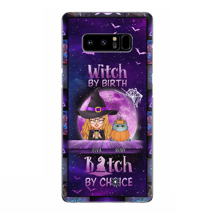 Custom Personalized Witch Phone Case - Gift Idea For Witch/ Dog/ Cat Lover - Upto 4 Pets - Witch By Birth - Case For iPhone/ Samsung
