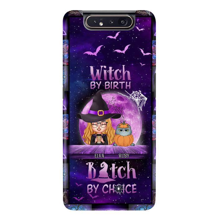 Custom Personalized Witch Phone Case - Gift Idea For Witch/ Dog/ Cat Lover - Upto 4 Pets - Witch By Birth - Case For iPhone/ Samsung