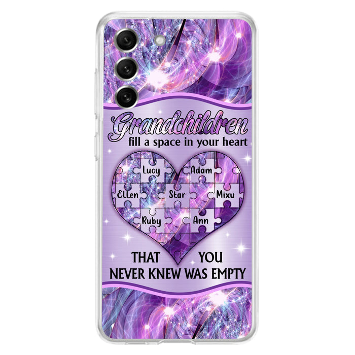 Custom Personalized Grandchildren Phone Case - Upto 7 Kids - Mother's Day Gift Idea For Grandma - Grandchildren Fill A Space In Your Heart That You Never Knew Was Empty - Case For iPhone And Samsung