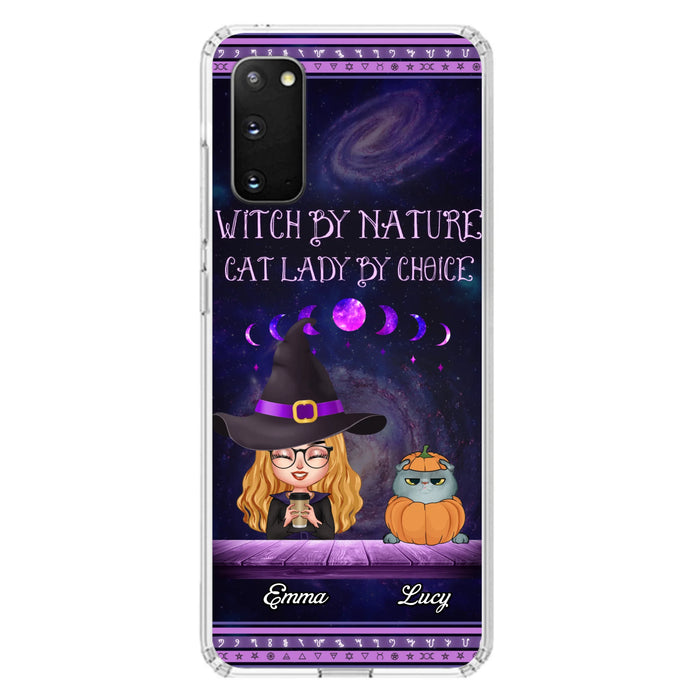 Custom Personalized Witch Phone Case for iPhone/ Samsung - Gift Idea For Halloween/ Pet Lovers with up to 5 Pets - Witch By Nature, Cat Lady By Choice