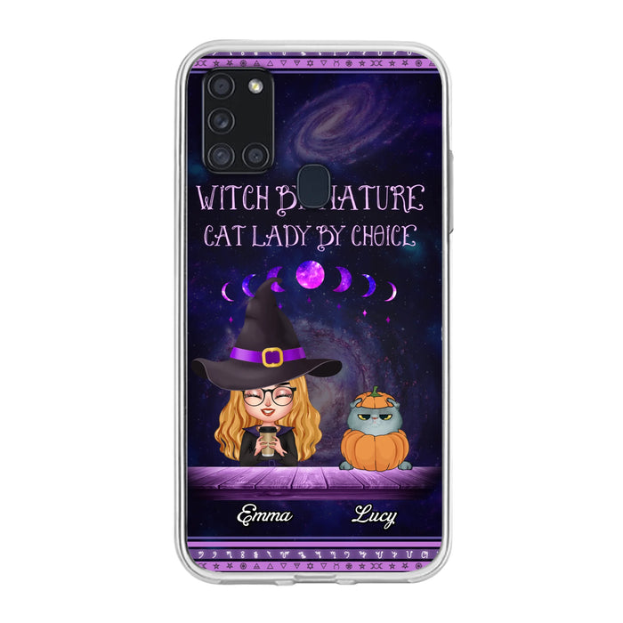 Custom Personalized Witch Phone Case for iPhone/ Samsung - Gift Idea For Halloween/ Pet Lovers with up to 5 Pets - Witch By Nature, Cat Lady By Choice