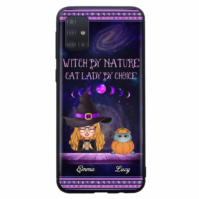 Custom Personalized Witch Phone Case for iPhone/ Samsung - Gift Idea For Halloween/ Pet Lovers with up to 5 Pets - Witch By Nature, Cat Lady By Choice