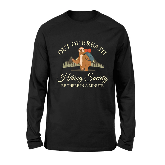 Personalized Camping/ Hiking Hoodies/ T-Shirt/Long Sleeve/Sweater - Gift Idea For Camping/ Hiking Lover - Out Of Breath Hiking Society