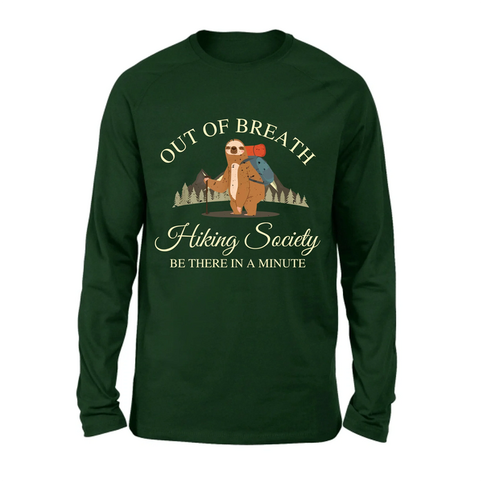Personalized Camping/ Hiking Hoodies/ T-Shirt/Long Sleeve/Sweater - Gift Idea For Camping/ Hiking Lover - Out Of Breath Hiking Society
