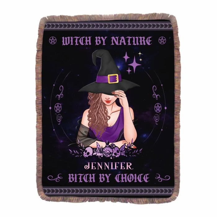 Personalized Witch By Natural Ultra-Soft Fringe Blanket - Halloween Gift Idea