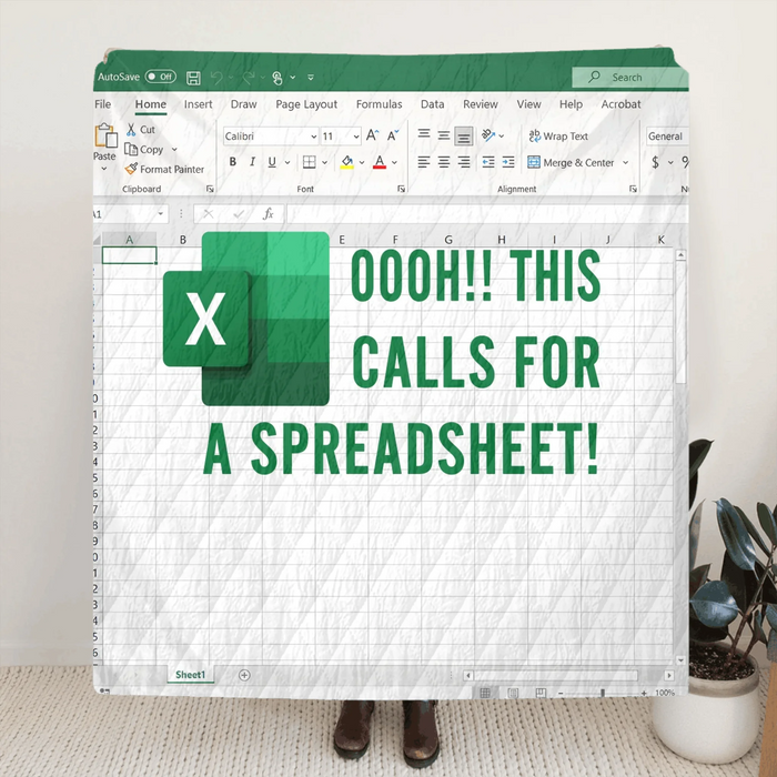 Funny Office Fleece Throw Blanket/ Quilt Blanket - Gift Idea for Co-workers - Oooh!! This Calls for a Spreadsheet