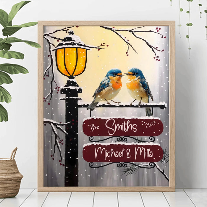 Personalized Couple Love Poster - Gift Idea For Couple - Romantic Christmas Wall Art