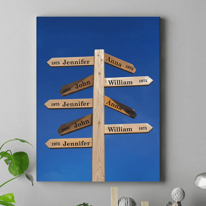 Personalized Family Street Sign Canvas - Best Gift Idea For Family/Couple - Up to 7 Members