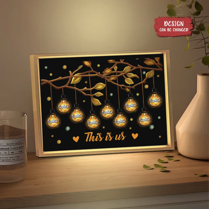 Personalized Family Lighting Frame Canvas - Up to 9 Members - Gift Idea For Couple/ Family - This Is Us