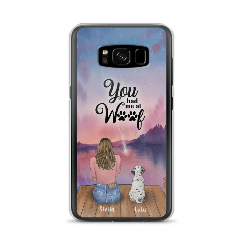 Custom Personalized Dog Mom Phone Case - Gifts For Dog Lovers With Upto 4 Dogs - You Had Me At Woof - Case For iPhone, Samsung