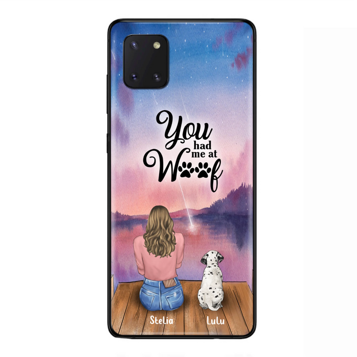 Custom Personalized Dog Mom Phone Case - Gifts For Dog Lovers With Upto 4 Dogs - You Had Me At Woof - Case For iPhone, Samsung