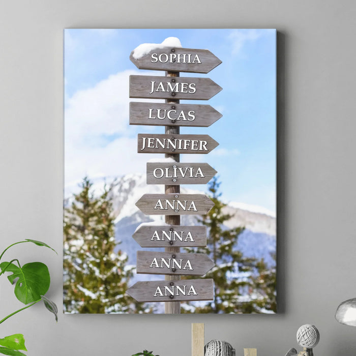 Personalized Family Canvas - Up to 9 People - Gift Idea For Family