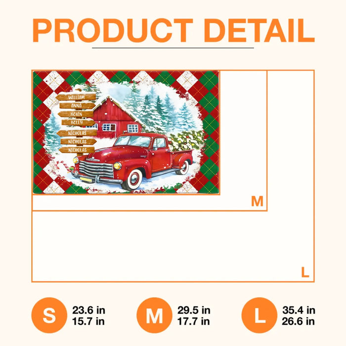 Personalized Street Sign Family Doormat - Gift Idea For Family - Up to 7 Members