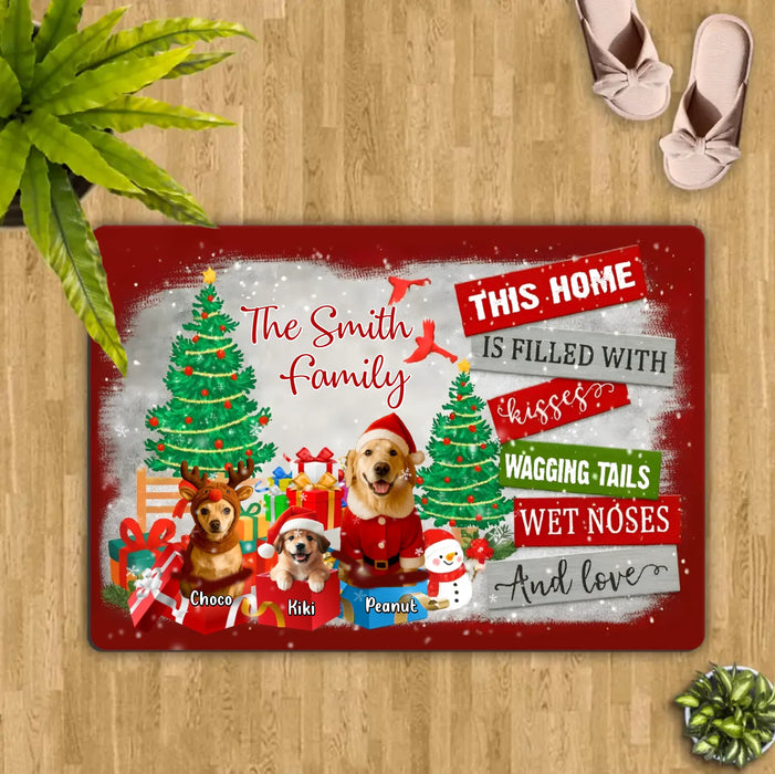 Personalized Dog Family Doormat - Christmas Gift Idea For Dog Lover - Upload Photo - Up to 5 Dogs