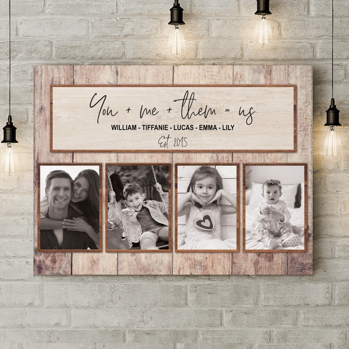 Personalized Family Canvas - Upload Photo - Family Gift Idea - You Me Them Us