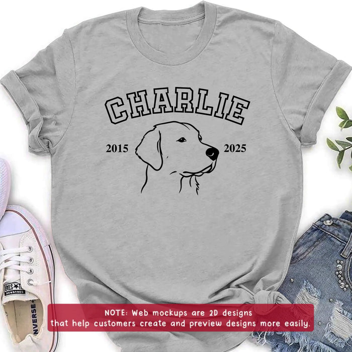 Personalized Dog Memorial Embroidered Shirt/ Hoodie - Custom Dog Photo with Name & Years - Gift for Dog Lovers