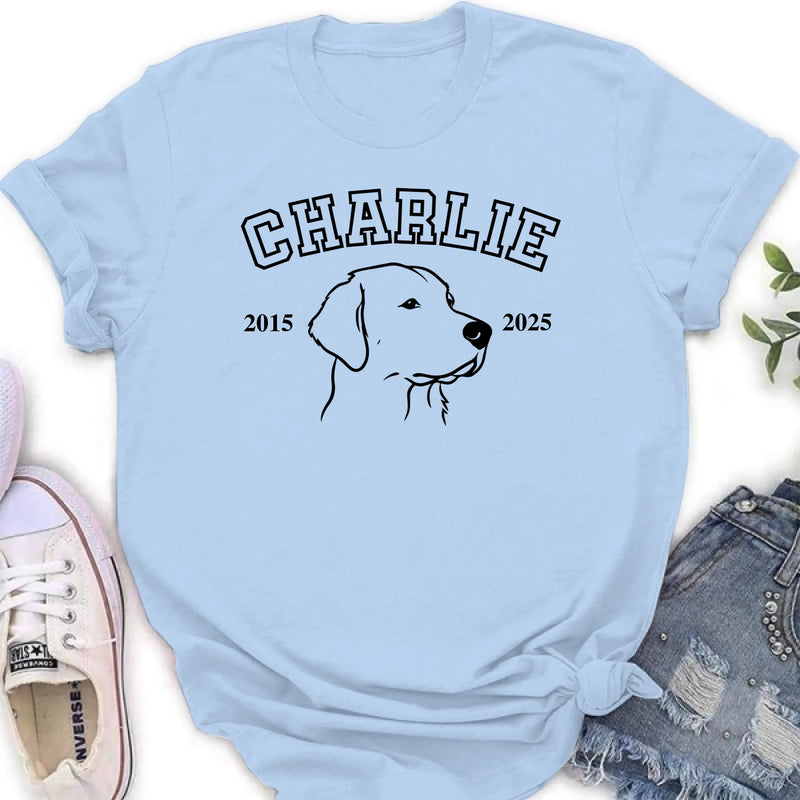 Personalized Dog Memorial Embroidered Shirt/ Hoodie - Custom Dog Photo with Name & Years - Gift for Dog Lovers