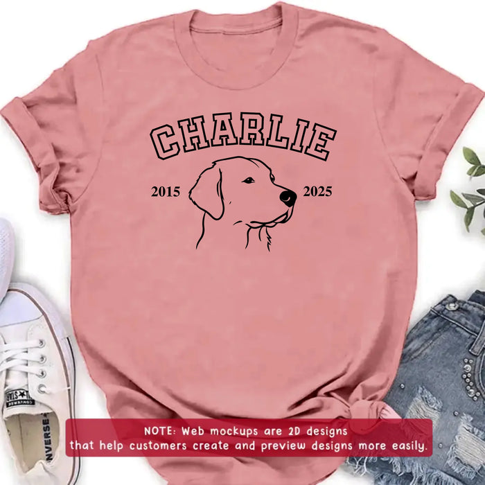 Personalized Dog Memorial Embroidered Shirt/ Hoodie - Custom Dog Photo with Name & Years - Gift for Dog Lovers