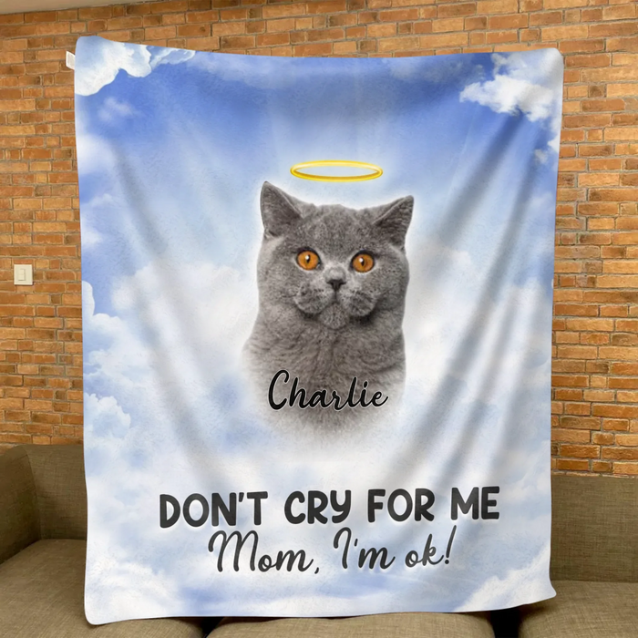Personalized Pet Memorial Fleece Throw Blanket – Upload Dog & Cat Photo with up to 9 Photos - Sympathy Gift for Pet Loss Mom
