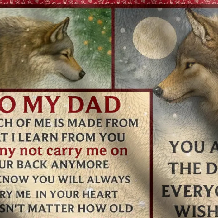 Personalized Christmas Fleece Throw Blanket / Quilt for Dad - To My Dad, You Are My Hero - Sentimental Holiday Gift from Children