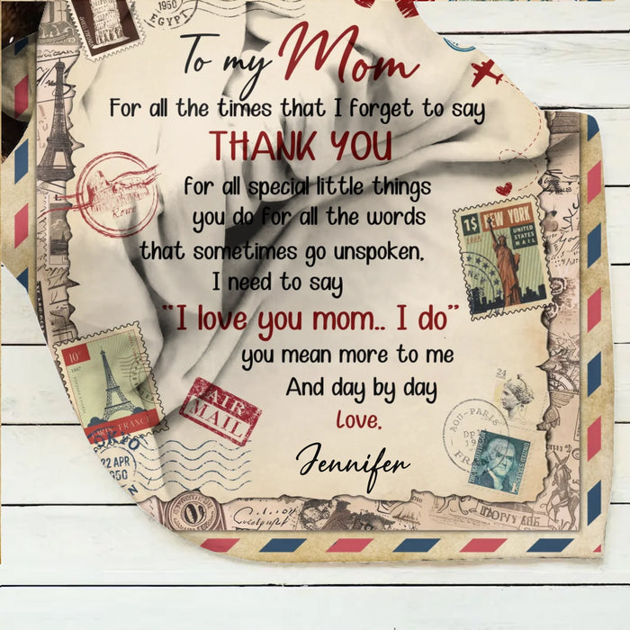 Personalized To My Mom Fleece Throw Blanket - Great Gift for Mother’s Day, Christmas or Any Occasion