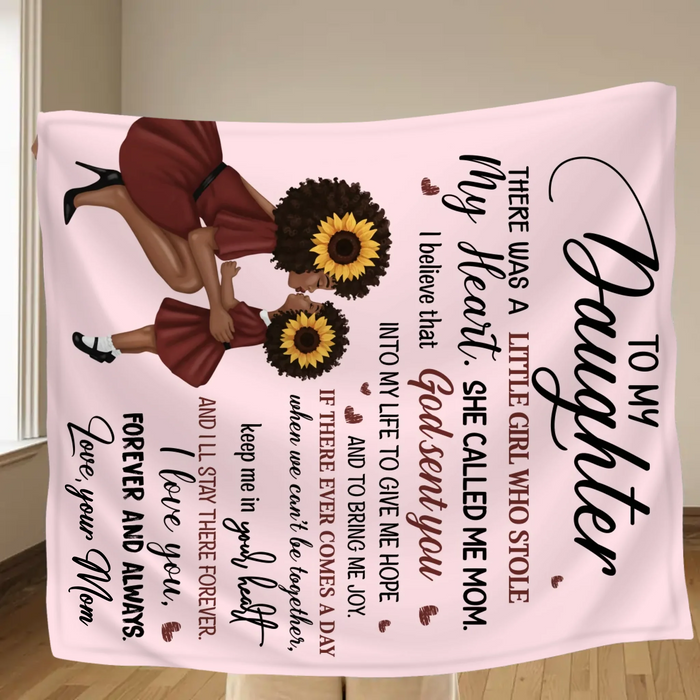 Personalized To My Daughter Fleece Throw Blanket/ Quilt - Encouraging, Loving Message from Mom - Cozy Sentimental Gift