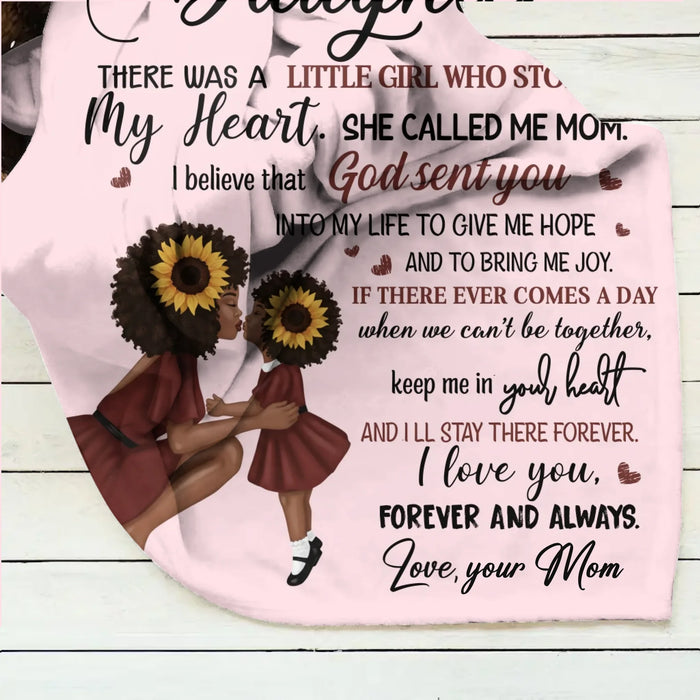 Personalized To My Daughter Fleece Throw Blanket/ Quilt - Encouraging, Loving Message from Mom - Cozy Sentimental Gift