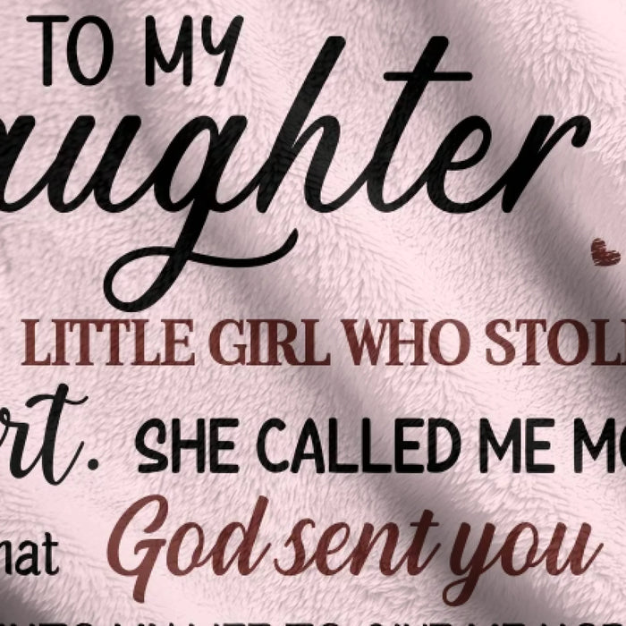 Personalized To My Daughter Fleece Throw Blanket/ Quilt - Encouraging, Loving Message from Mom - Cozy Sentimental Gift