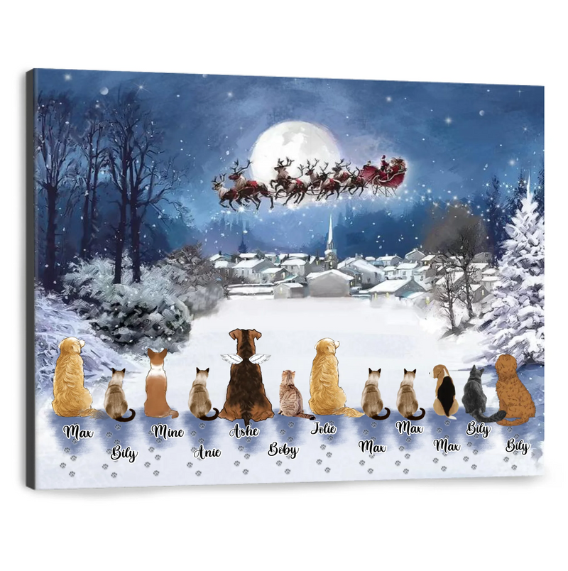 Personalized Christmas Pet Canvas - Up to 7 Pets - Best Gift For Christmas And Dog Lovers/Cat Lovers - TT1FV8
