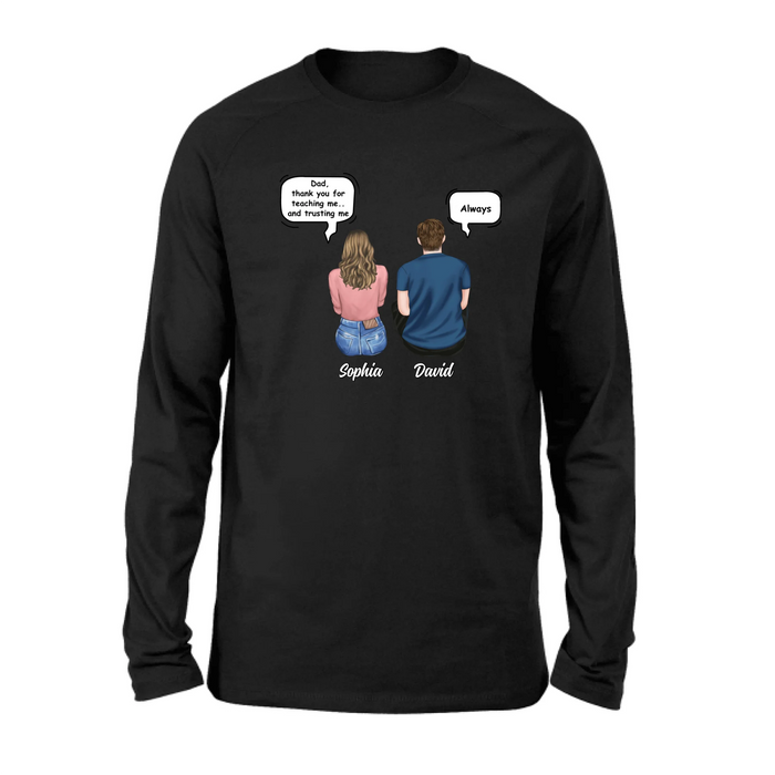 Personalized Father & Daughter Shirt/ Hoodie -Dad, Thank You for Teaching Me - Father’s Day Gift