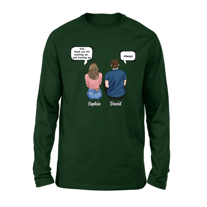 Personalized Father & Daughter Shirt/ Hoodie -Dad, Thank You for Teaching Me - Father’s Day Gift