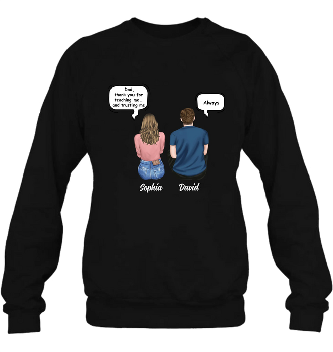 Personalized Father & Daughter Shirt/ Hoodie -Dad, Thank You for Teaching Me - Father’s Day Gift